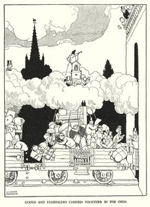 Illustration för Railway Ribaldry av W Heath Robinson (litho) av William Heath Robinson