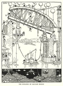 Illustration för Railway Ribaldry av W Heath Robinson (litho) av William Heath Robinson