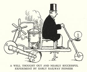 Illustration för Railway Ribaldry av W Heath Robinson (litho) av William Heath Robinson