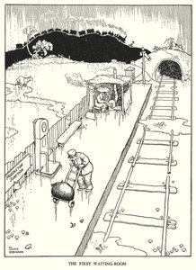 Illustration för Railway Ribaldry av W Heath Robinson (litho) av William Heath Robinson