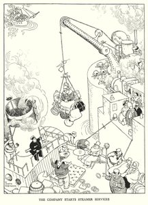 Illustration för Railway Ribaldry av W Heath Robinson (litho) av William Heath Robinson