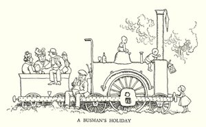 Illustration för Railway Ribaldry av W Heath Robinson (litho) av William Heath Robinson
