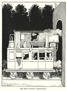 Illustration för Railway Ribaldry av W Heath Robinson (litho) av William Heath Robinson