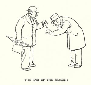 Illustration för Railway Ribaldry av W Heath Robinson (litho) av William Heath Robinson