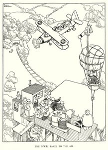 Illustration för Railway Ribaldry av W Heath Robinson (litho) av William Heath Robinson