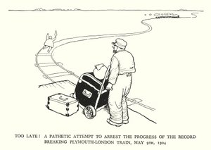Illustration för Railway Ribaldry av W Heath Robinson (litho) av William Heath Robinson