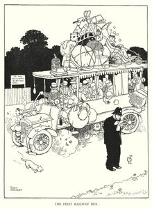 Illustration för Railway Ribaldry av W Heath Robinson (litho) av William Heath Robinson