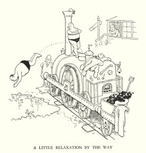 Illustration för Railway Ribaldry av W Heath Robinson (litho) av William Heath Robinson