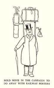 Illustration för Railway Ribaldry av W Heath Robinson (litho) av William Heath Robinson