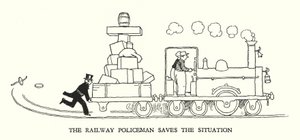 Illustration för Railway Ribaldry av W Heath Robinson (litho) av William Heath Robinson