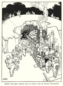 Illustration för Railway Ribaldry av W Heath Robinson (litho) av William Heath Robinson
