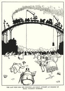 Illustration för Railway Ribaldry av W Heath Robinson (litho) av William Heath Robinson