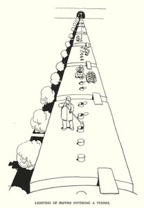 Illustration för Railway Ribaldry av W Heath Robinson (litho) av William Heath Robinson