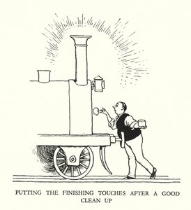 Illustration för Railway Ribaldry av W Heath Robinson (litho) av William Heath Robinson
