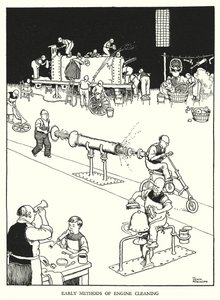 Illustration för Railway Ribaldry av W Heath Robinson (litho) av William Heath Robinson