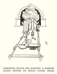 Illustration för Railway Ribaldry av W Heath Robinson (litho) av William Heath Robinson