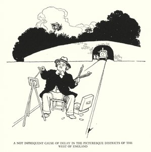 Illustration för Railway Ribaldry av W Heath Robinson (litho) av William Heath Robinson
