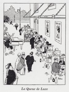 La Queue de Luxe (litho) av William Heath Robinson