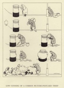 En vanlig vykortstjuvs låga list av William Heath Robinson