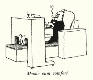 Musik cum comfort (litho) av William Heath Robinson