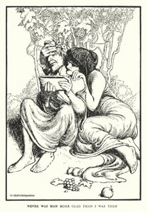 Aldrig var människan gladare än jag då (litho) av William Heath Robinson
