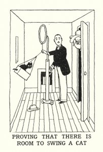 Att bevisa att det finns utrymme att gunga en katt (litho) av William Heath Robinson