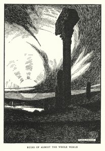 Ruiner av nästan hela världen (litho) av William Heath Robinson