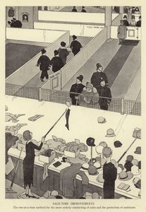 Förbättringar vid försäljningstid, metoden en i taget för ett mer ordnat genomförande av försäljning och skydd av assistenter av William Heath Robinson
