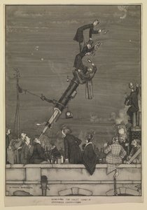 Söker efter Halleys komet vid Greenwich-observatoriet av William Heath Robinson