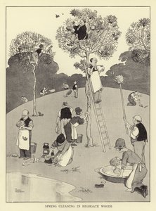 Vårstädning i Highgate woods av William Heath Robinson