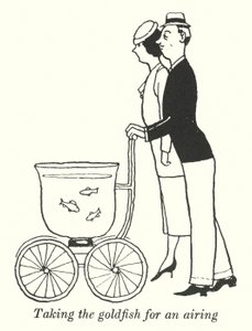 Ta guldfisken för en luftning (litho) av William Heath Robinson