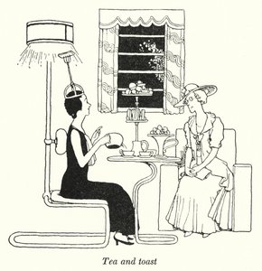 Te och rostat bröd (litho) av William Heath Robinson