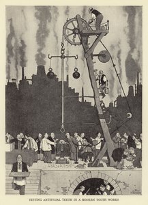 Att testa konstgjorda tänder i en modern tand fungerar av William Heath Robinson
