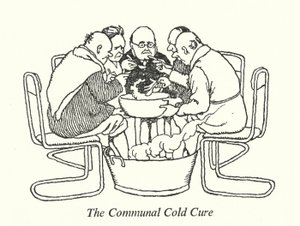 The Communal Cold Cure (litho) av William Heath Robinson