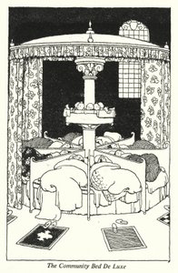 Gemenskapssängen De Luxe (litho) av William Heath Robinson