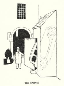 Garaget (litho) av William Heath Robinson