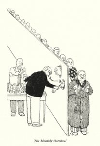 Den månatliga översynen (litho) av William Heath Robinson