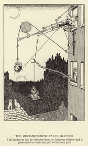 Den här apparaten kan användas från sovrumsfönstret och kan garanterat nå alla delar av bakgården. av William Heath Robinson
