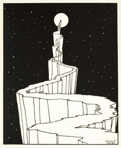 The Path to the Moon, från A Book of Images, pub. 1898 (gravyr) av William Heath Robinson