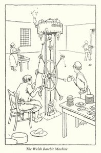 The Welsh Rarebit Machine (litho) av William Heath Robinson
