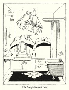 Bungalowsovrummet (litho) av William Heath Robinson
