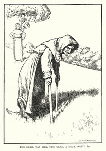 Djävulen var sjuk, djävulen en munk skulle vara (litho) av William Heath Robinson