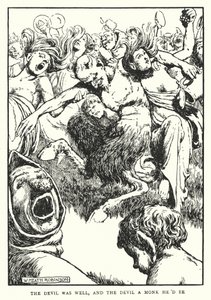 Djävulen mådde bra, och djävulen en munk han skulle vara (litho) av William Heath Robinson
