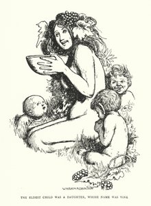 Det äldsta barnet var en dotter som hette Vine (litho) av William Heath Robinson