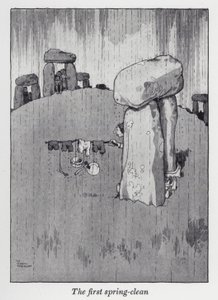 Den första vårrengöringen (litho) av William Heath Robinson