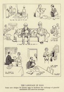 Äggens språk, några nya mönster för påskägg för att underlätta utbytet av graciösa känslor och amorösa meddelanden av William Heath Robinson
