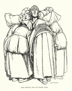 Officeren hade händerna fulla (litho) av William Heath Robinson