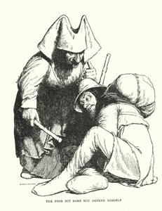 Den stackars soten vågar inte försvara sig (litho) av William Heath Robinson