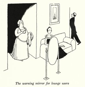 Varningsspegeln för loungeanvändare (litho) av William Heath Robinson