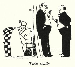 Tunna väggar (litho) av William Heath Robinson